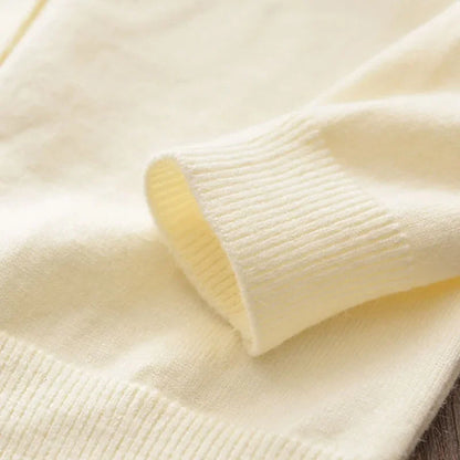 Winter Cute Embroidered Collar Bow Cardigan & Pleated Skirt Two-piece Set