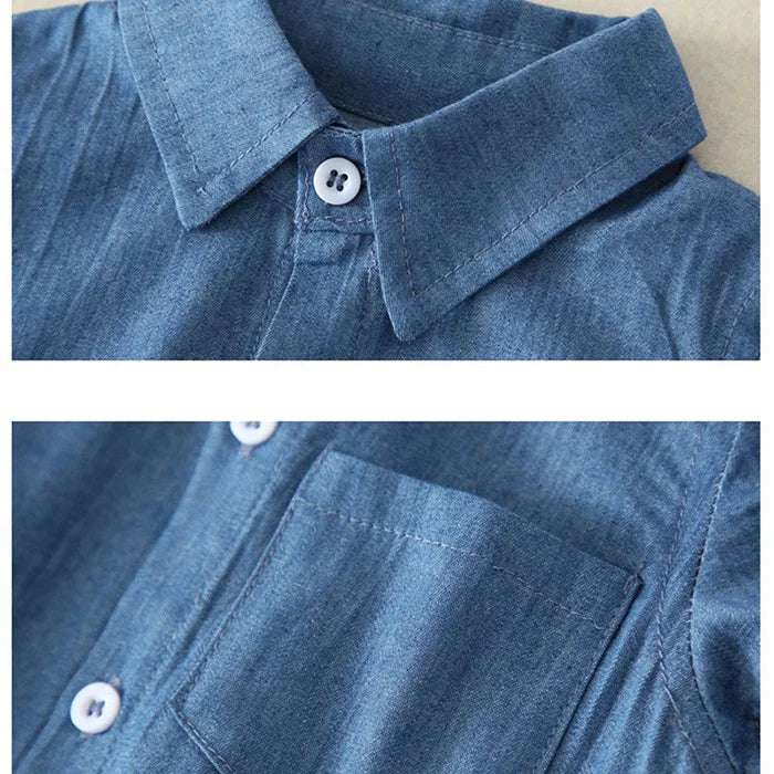 Solid Denim Brother And Sister Jumpsuit