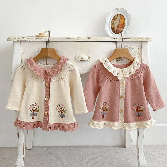 Knitted Embroidery Cardigan
