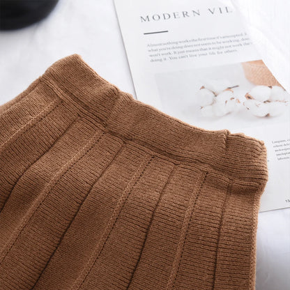 Flower Knitted Cardigan Top & Skirt 2Pcs Set