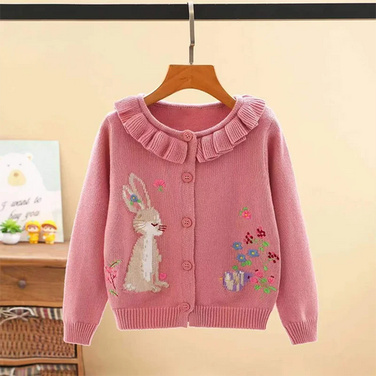 Adorable Pink Bunny Cardigan – 100% Cotton