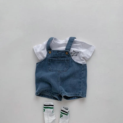 Tee & Denim Overall Outfit