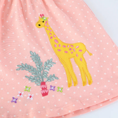 Summer Cotton Giraffes Dress