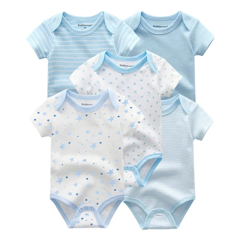 100% Cotton Cartoon Bodysuit Set (5pcs)