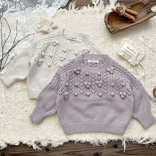 Knitted Long Sleeved Solid Loose Sweater Pullover
