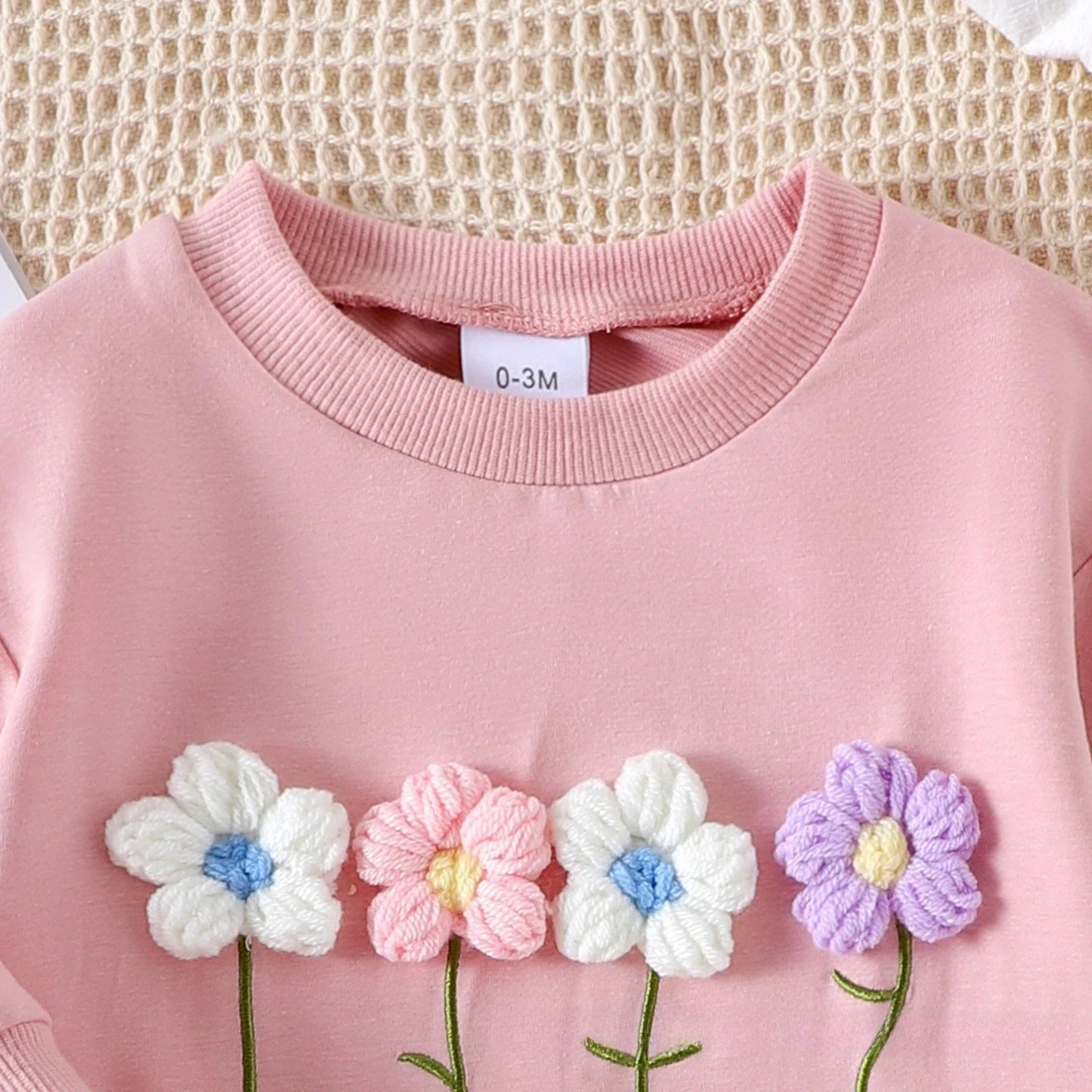 Knitted Flower Sweet and Cute Jumpsuit