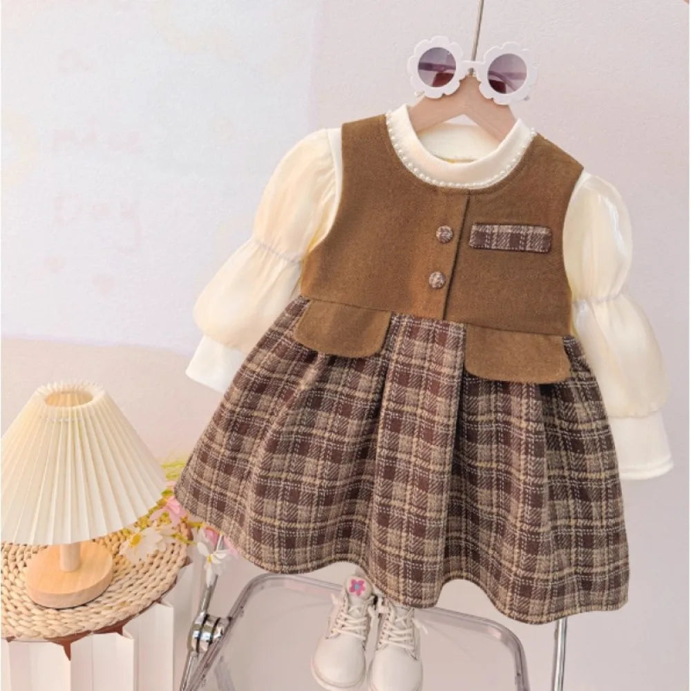 Cute Velvet Tank Top & Vest Dress Two Piece Set