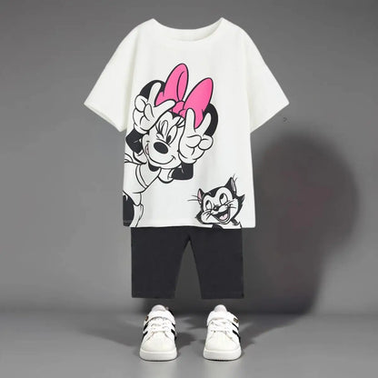Minnie Mouse 100% Cotton T-Shirt and Shorts Set