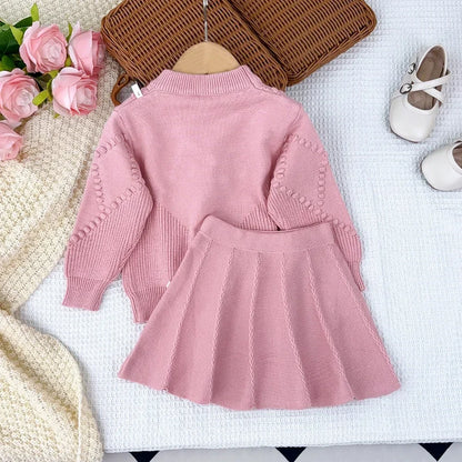 Comfortable Bow Sweater & Skirt Set