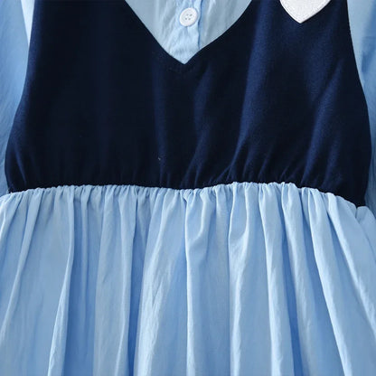 Girls Long Sleeve Lapel Shirt Dress