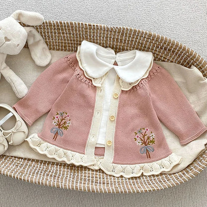 Knitted Embroidery Cardigan