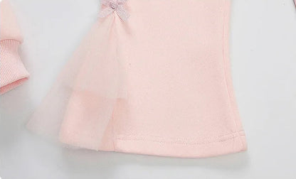 Elsa Princess Zippered Hooded Jacket & Bellbottom Pants