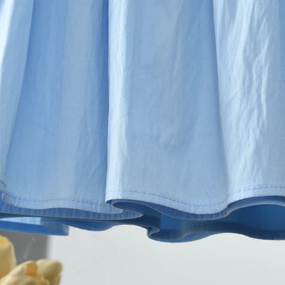 Girls Long Sleeve Lapel Shirt Dress