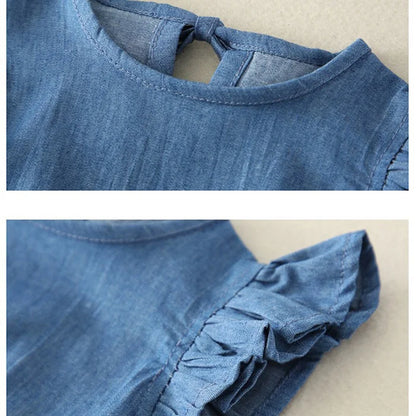 Solid Denim Brother And Sister Jumpsuit