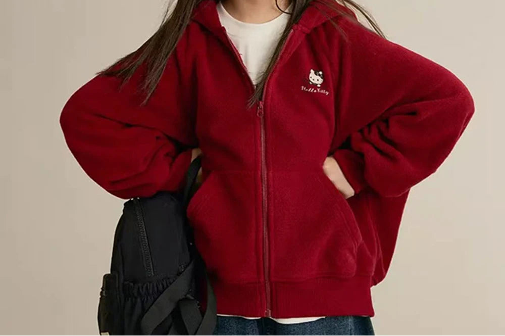 Hello Kitty Hooded Thickened Jacket