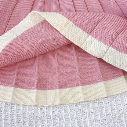 Love Top & Pleated Skirt Two-Piece Set