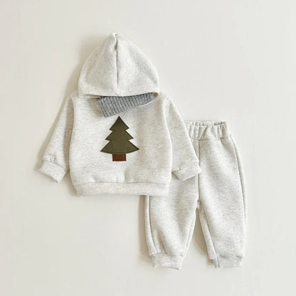 Christmas Warm Hooded Tracksuit Top & Pants Set