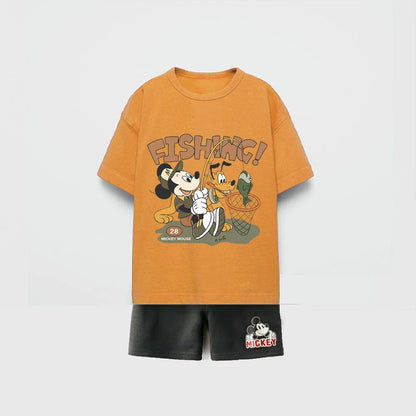 Mickey Fishing Premium Cotton T-Shirt & Shorts Set