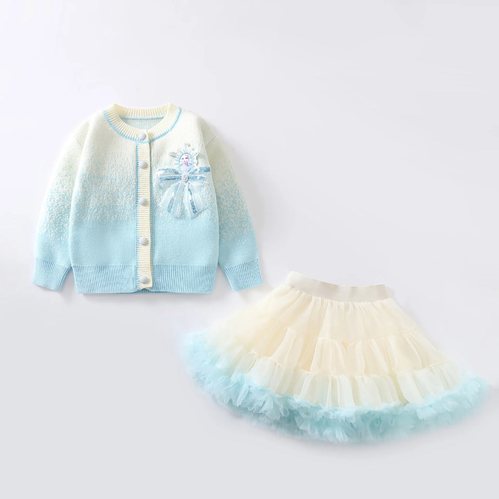 Frozen Knitted Cardigan and Tutu Skirt