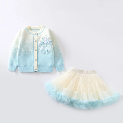 Frozen Knitted Cardigan and Tutu Skirt