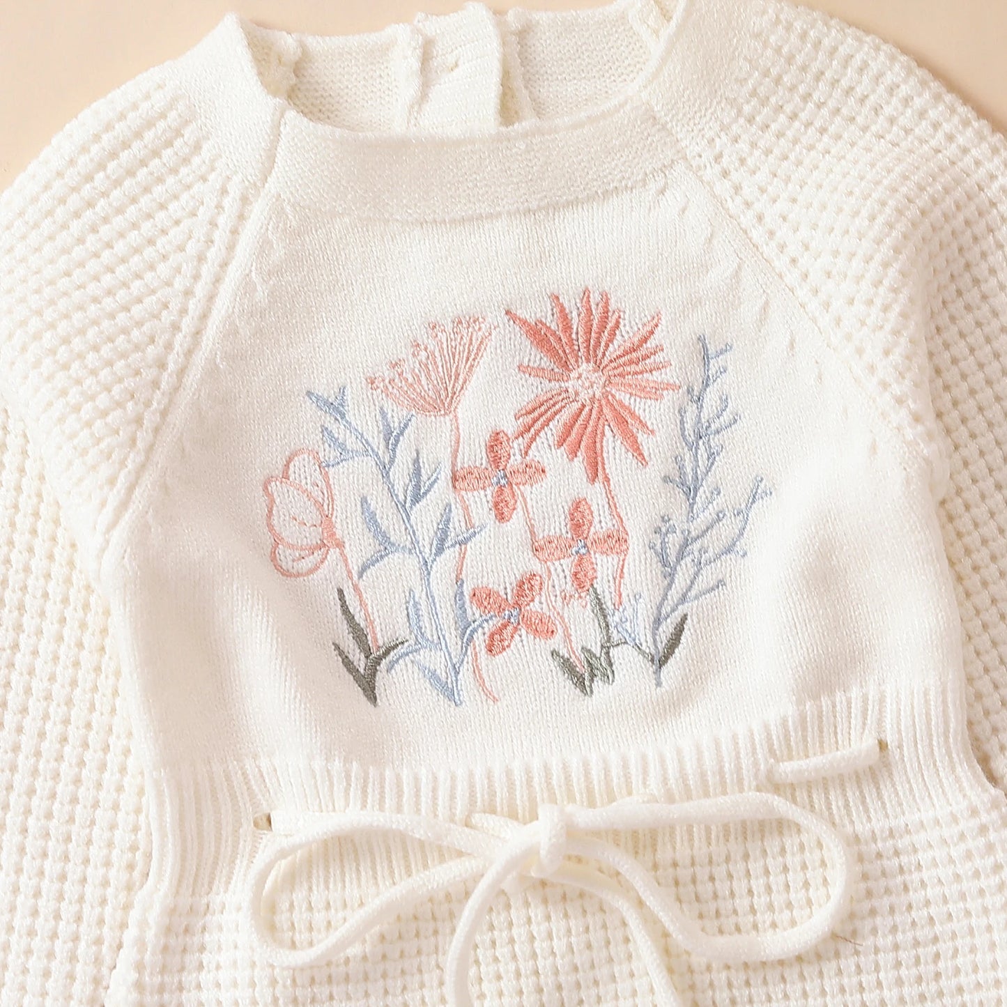Soft Cotton Flower Embroidery Romper