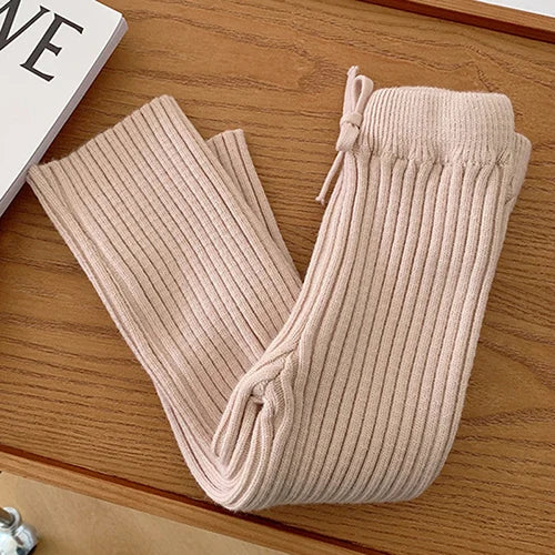 Knitted Trousers With Elastic Waist