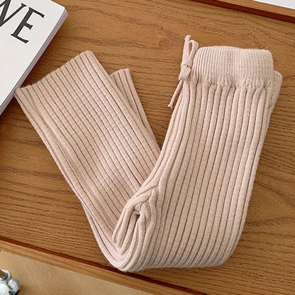 Knitted Trousers With Elastic Waist