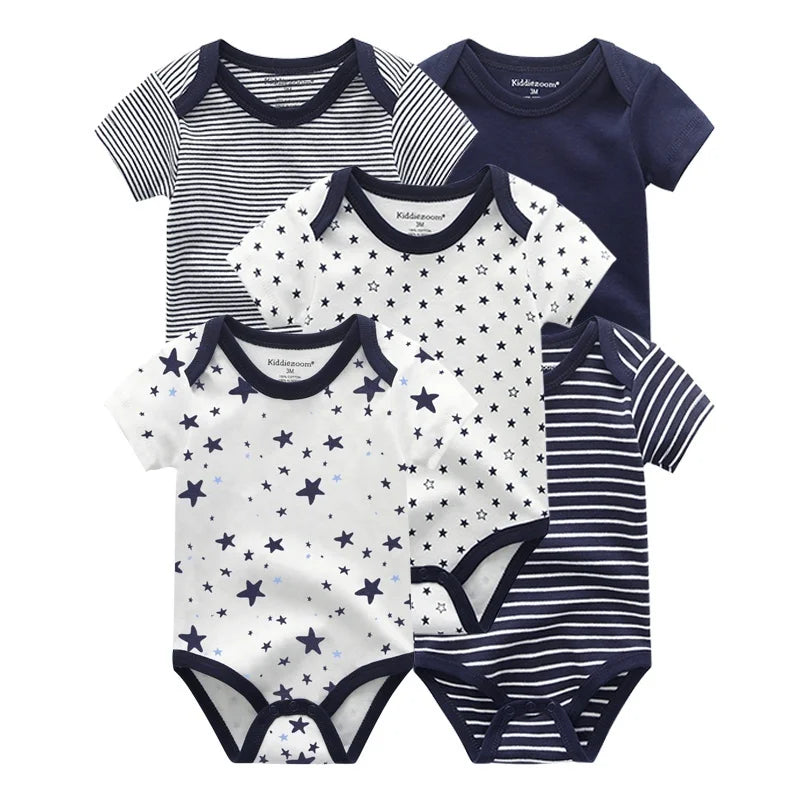 100% Cotton Cartoon Bodysuit Set (5pcs)