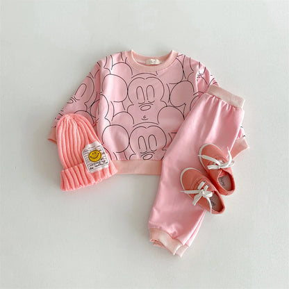 Soft Cotton Mickey Hoodie & Sweatpants Set
