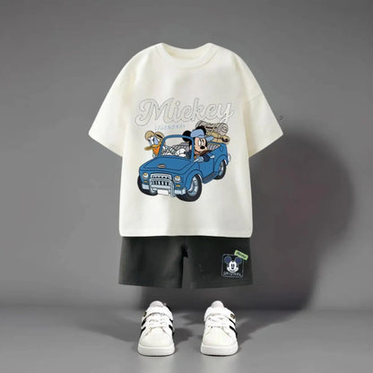 Mickey and Donald Premium Cotton T-Shirt & Shorts Set