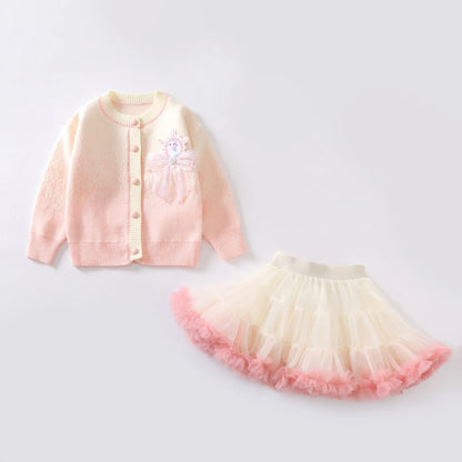 Frozen Knitted Cardigan and Tutu Skirt