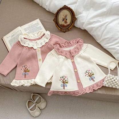 Knitted Embroidery Cardigan