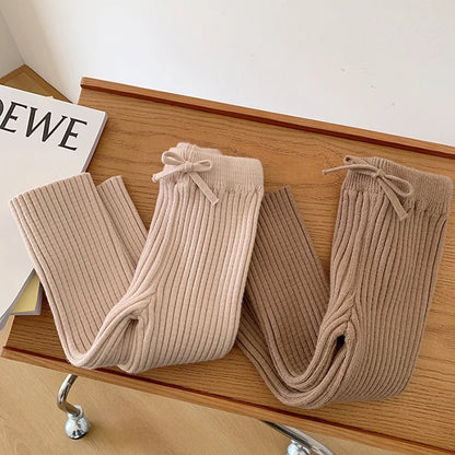 Knitted Trousers With Elastic Waist