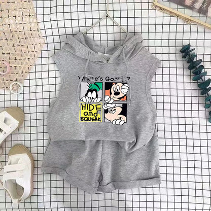 Mickey Mouse Kids' Summer Set – T-Shirt Vest & Shorts