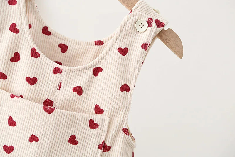 100% Cotton Overalls with Hearts