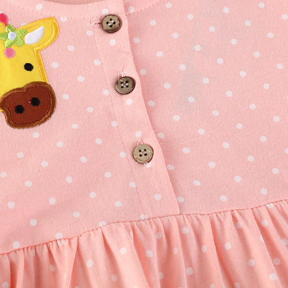 Summer Cotton Giraffes Dress