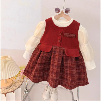 Cute Velvet Tank Top & Vest Dress Two Piece Set