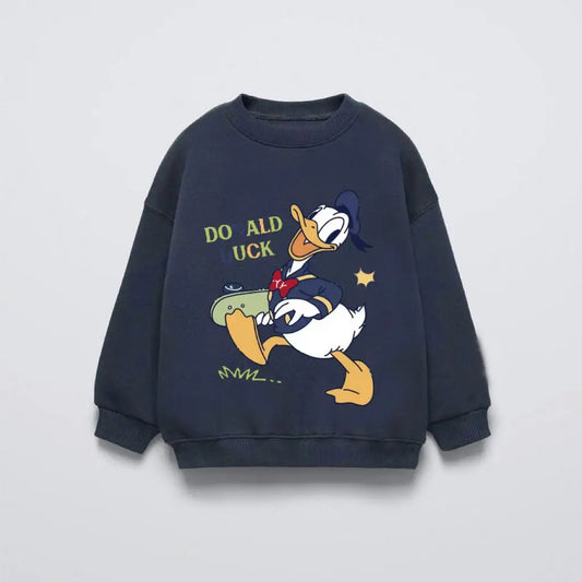 Happy Donald Duck Navy Blue Hoodie