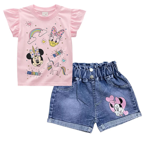 100% Cotton Cartoon T-Shirt & Denim Set