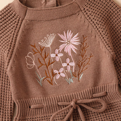 Soft Cotton Flower Embroidery Romper