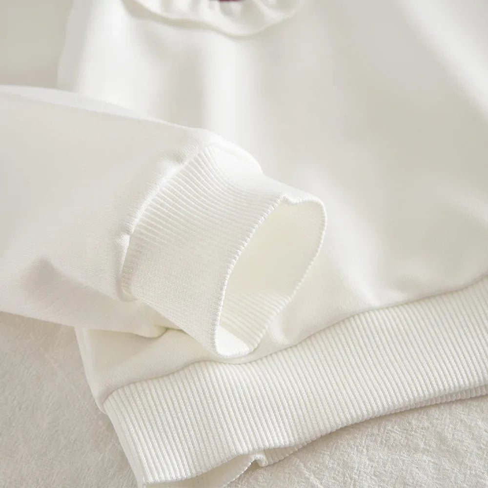 Collar T-shirt Top & Flower Pants Two-Piece Set