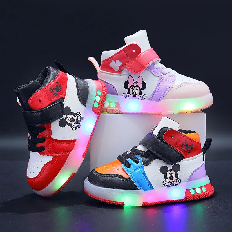 Disney Mickey and Minnie Mouse Kids' Sneakers with LED
