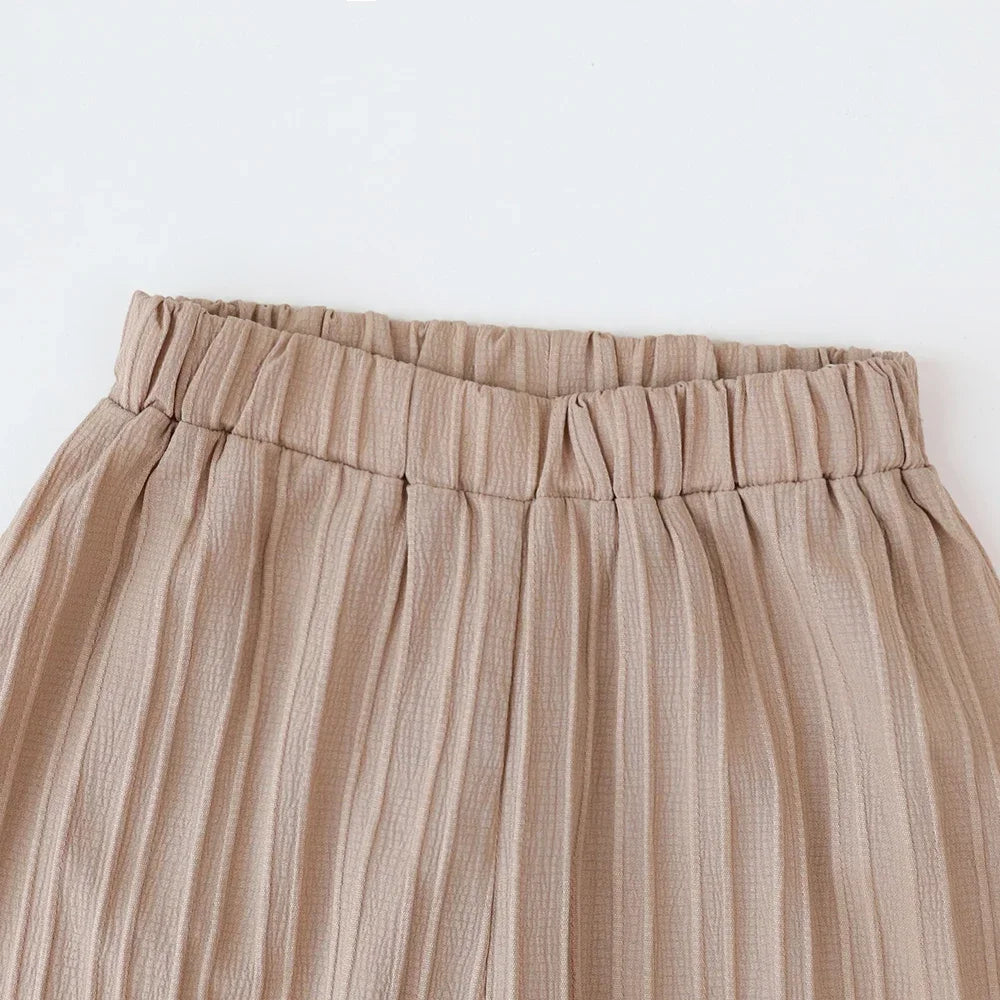 Embroidered Top & Wide Leg Pants Set