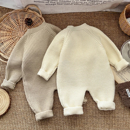 Soft Knit Hedgehog Embroidery Baby Romper