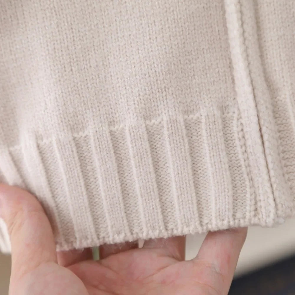 Knitted Hooded Sweatshirt & Pants 2-piece Set