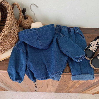 Denim Sweatshirt With Pants Set