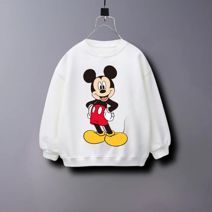 Happy Mickey Mouse White Hoodie