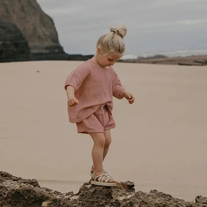 Summer 100% muslin cotton Shirt & Shorts Set – Light and Breezy!