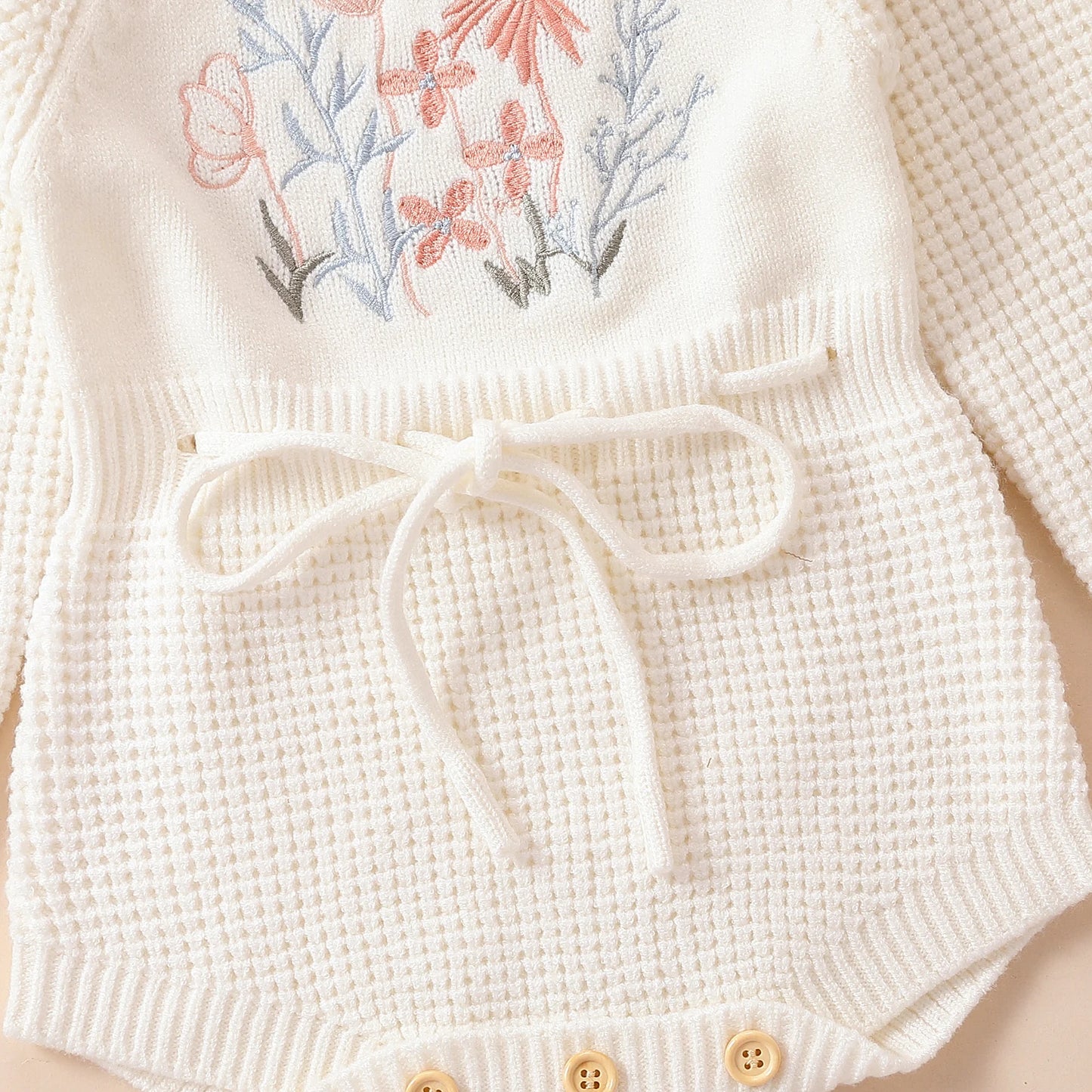 Soft Cotton Flower Embroidery Romper