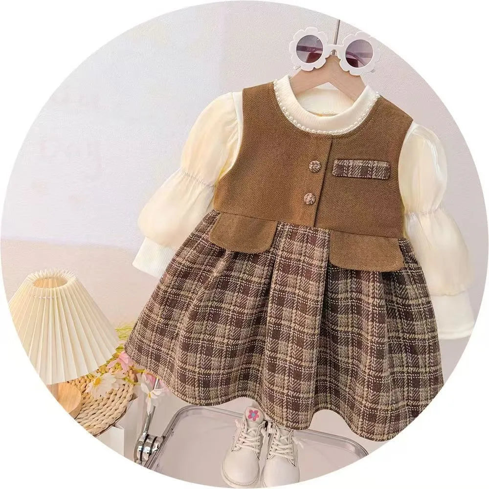 Cute Velvet Tank Top & Vest Dress Two Piece Set